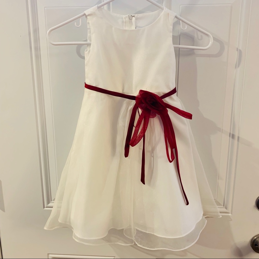 White flower girl dress